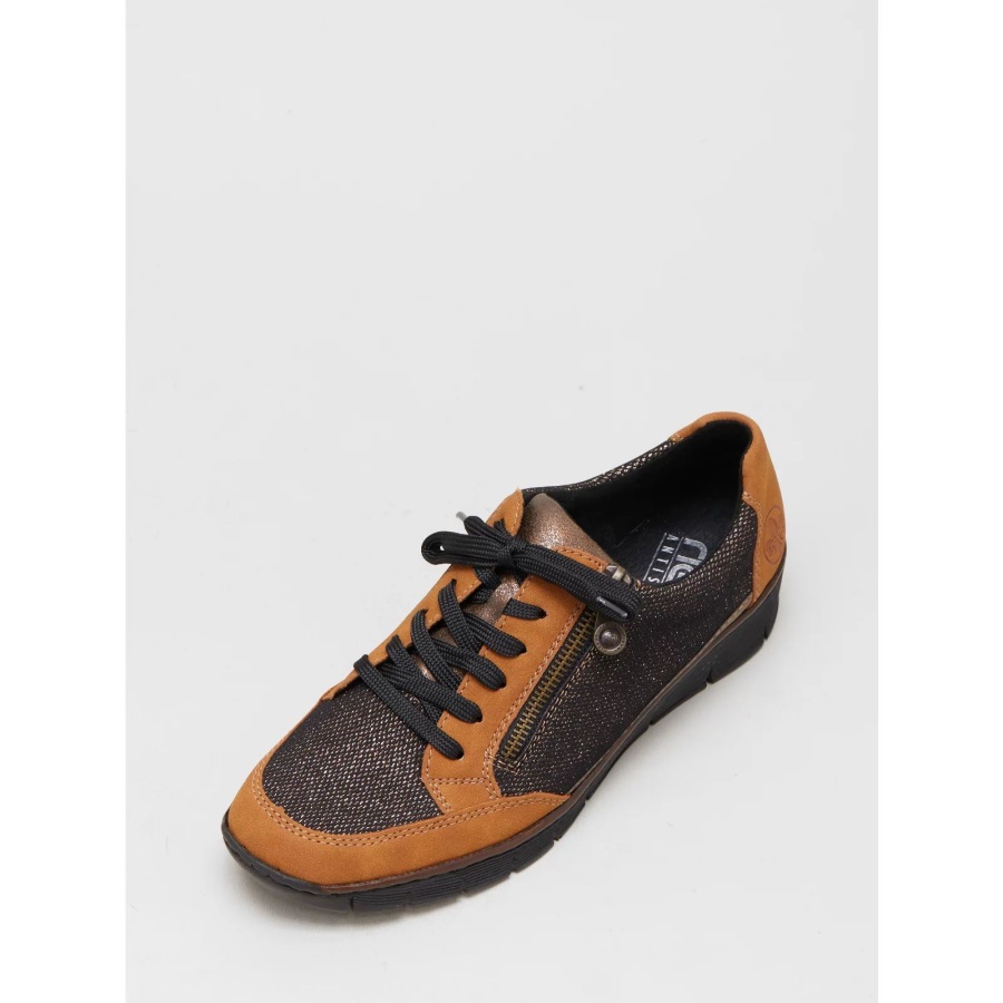 Musta Rieker Wedge Tennari Sivuvetoketjulla