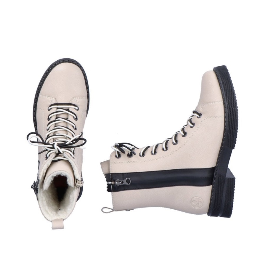 Beige Rieker 72016 Naisten Keskipitkät Saappaat