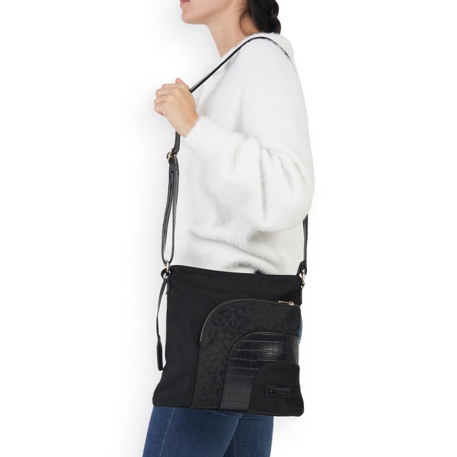 Rieker Musta Remonte Q0705-02 Naisten Musta Vetoketjullinen Laukku