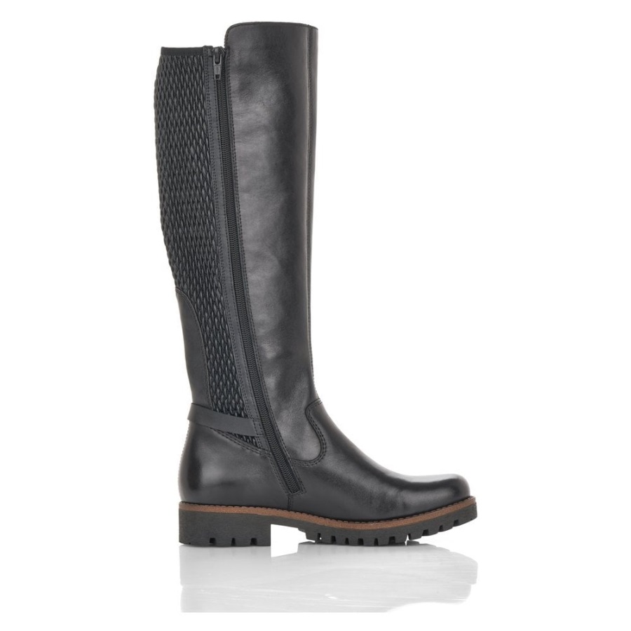 Mustat Rieker 78592-00 Naisten Mustat Polvisaappaat