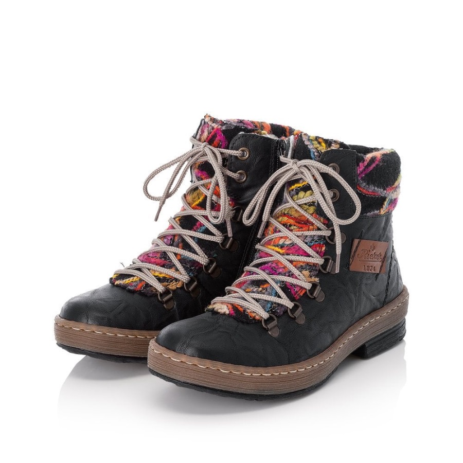 Mustat Rieker Z6743 Naisten Saappaat