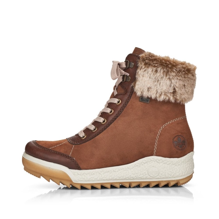 Ruskeat Rieker Y4720 Naisten Ruskeat Keskipitkät Saappaat