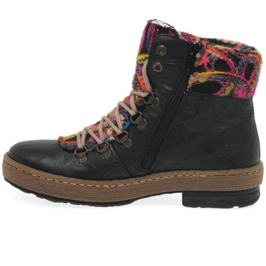 Mustat Rieker Smaragdi Naisten Retkeilijän Nilkkurit