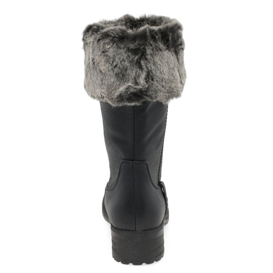 Mustat Rieker Newam Naisten Vedenpitävät Tekoturkissaappaat