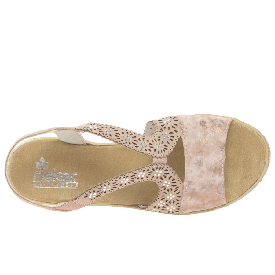 Rieker Alabama Naisten Wedge Heel Sandaalit Rose