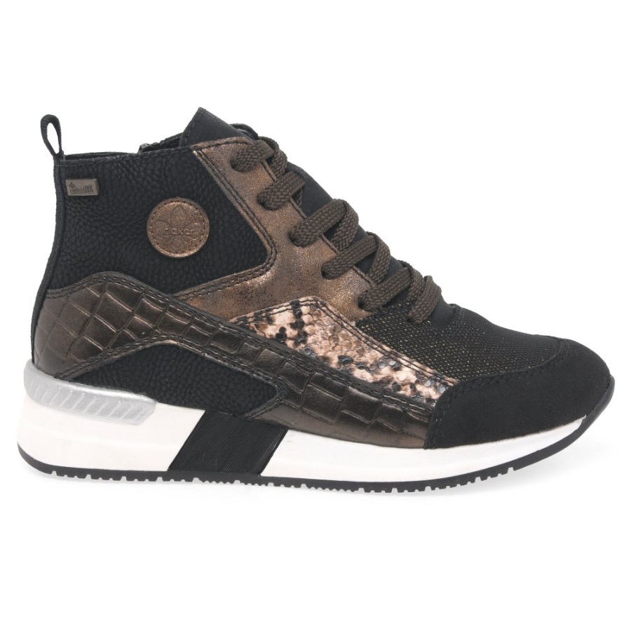 Rieker Elena Naisten Hi Top Trainers Musta