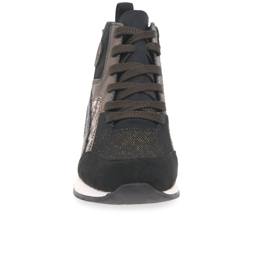 Rieker Elena Naisten Hi Top Trainers Musta