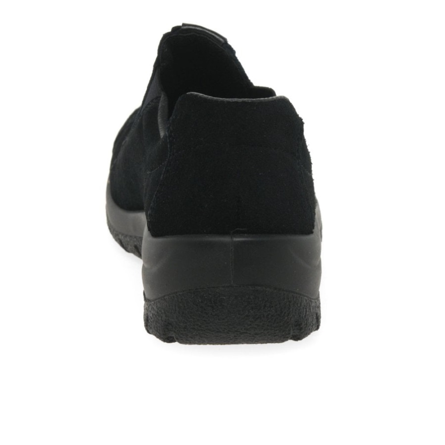 Rieker Emilia Naisten Casual Mokkanahka Slip On Loafers Musta