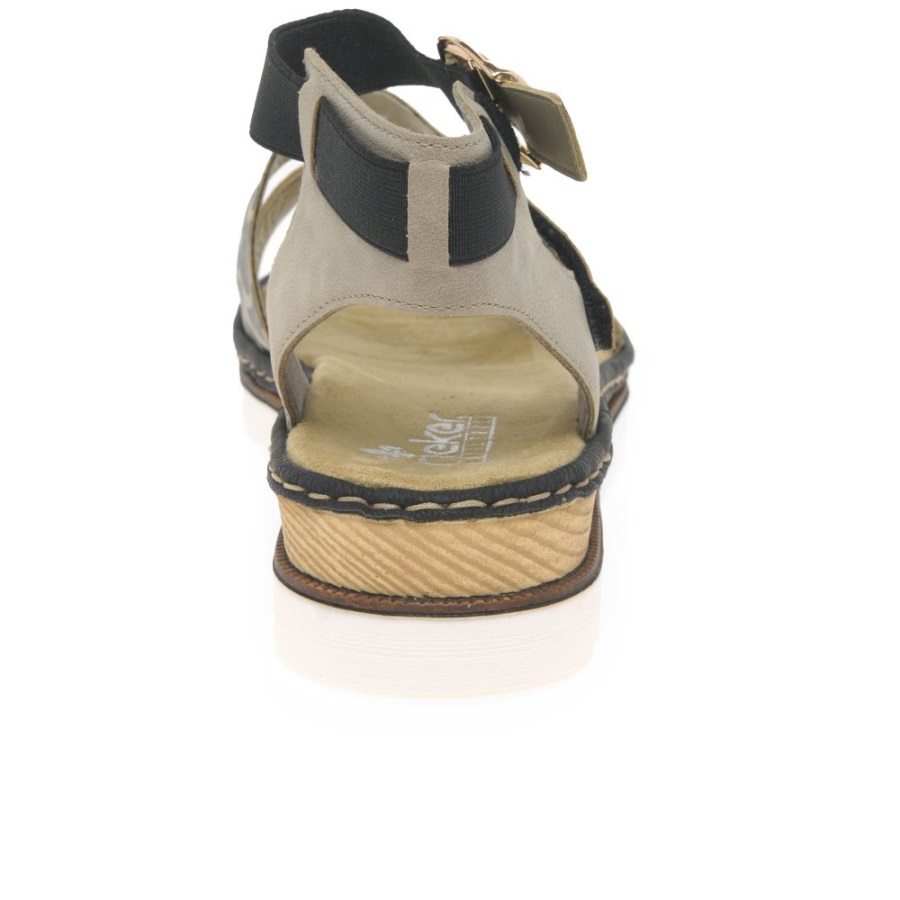 Rieker Kirahvi Naisten Matalakorkoiset Sandaalit Mustat