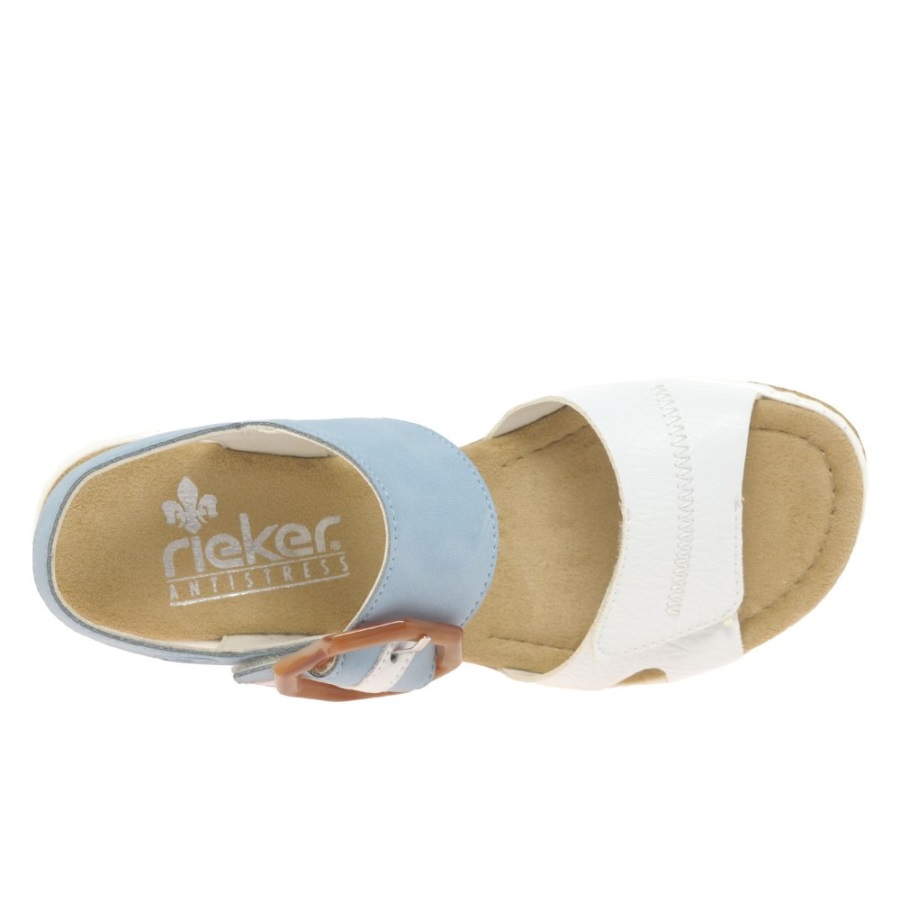 Rieker Jena Naisten Wedge Heel Sandaalit Valkoiset