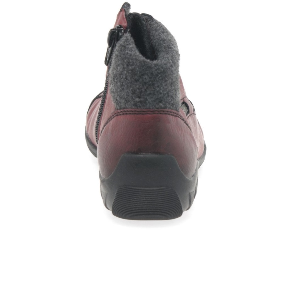 Rieker Jinnie Naisten Rento Vetoketju Nauhat Nilkkurit Viiniä