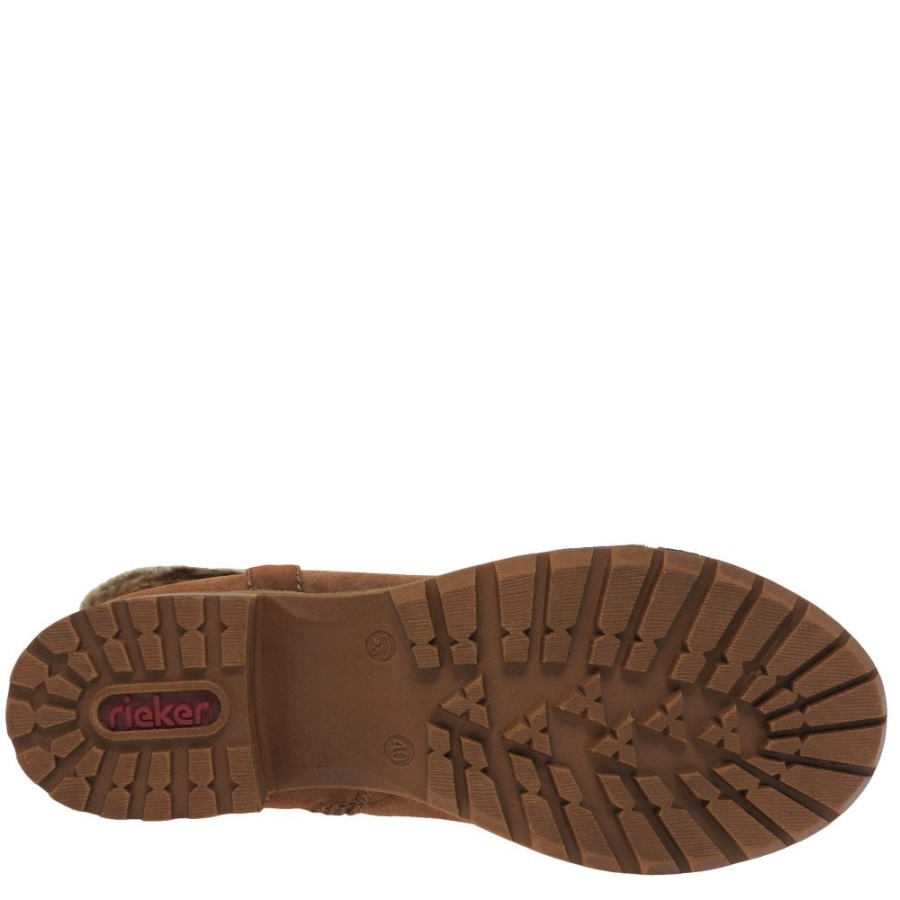 Rieker Newam Naisten Vedenpitävät Tekoturkissaappaat Tan