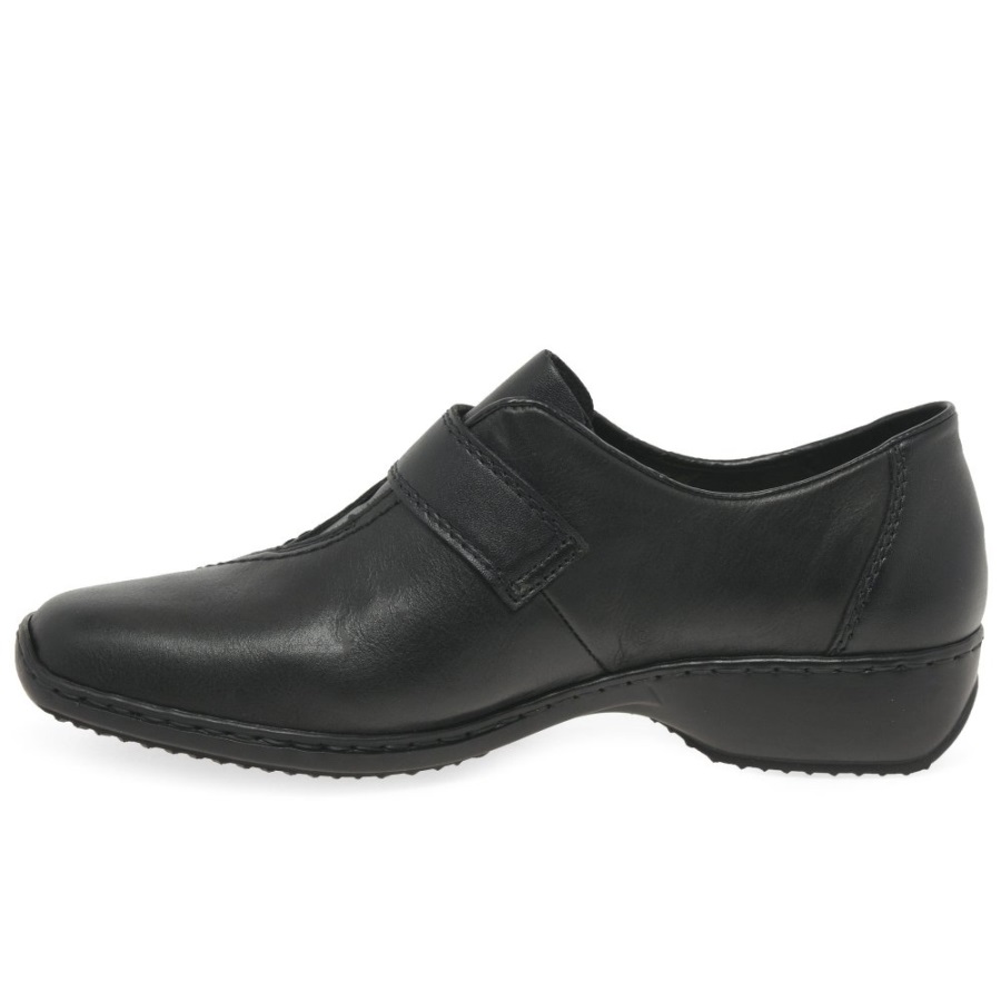 Rieker Swanky Naisten Ripteippikiinnitys Nahkakengät Mustat