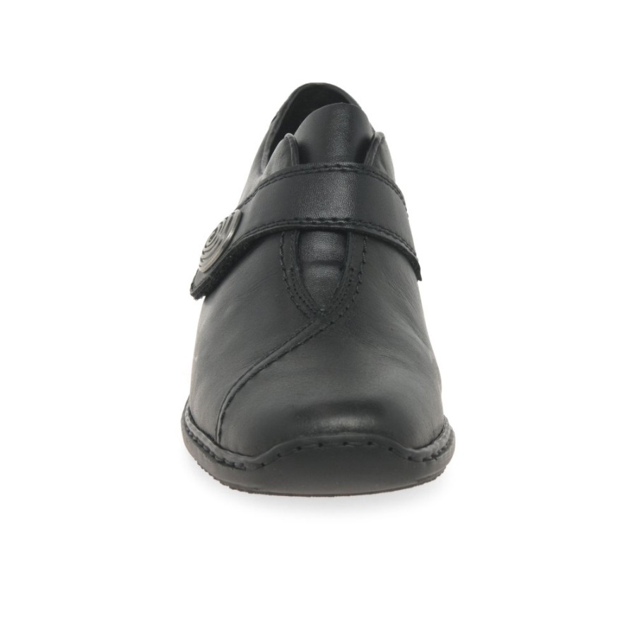 Rieker Swanky Naisten Ripteippikiinnitys Nahkakengät Mustat