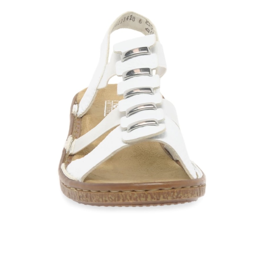 Rieker Trim Naisten Rintareppu Sandaalit Valkoiset