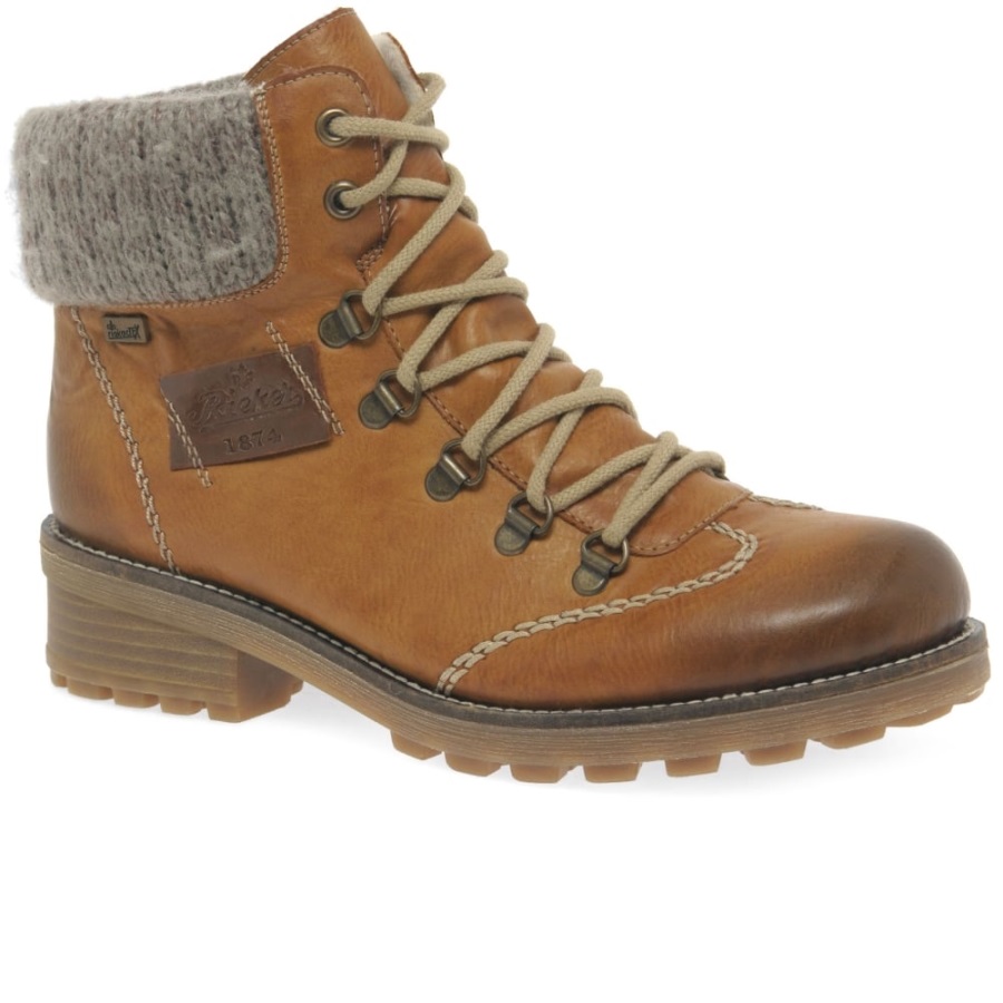 Rieker Wool Naisten Vedenpitävät Nauhalliset Nilkkurit Rusketus