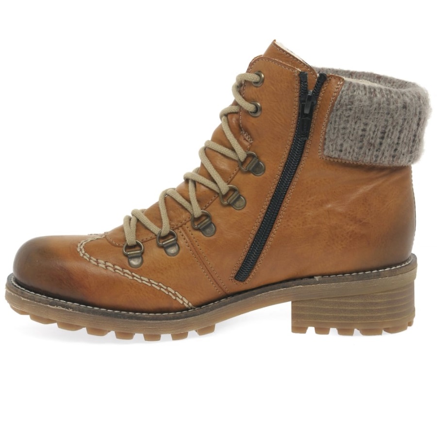 Rieker Wool Naisten Vedenpitävät Nauhalliset Nilkkurit Rusketus