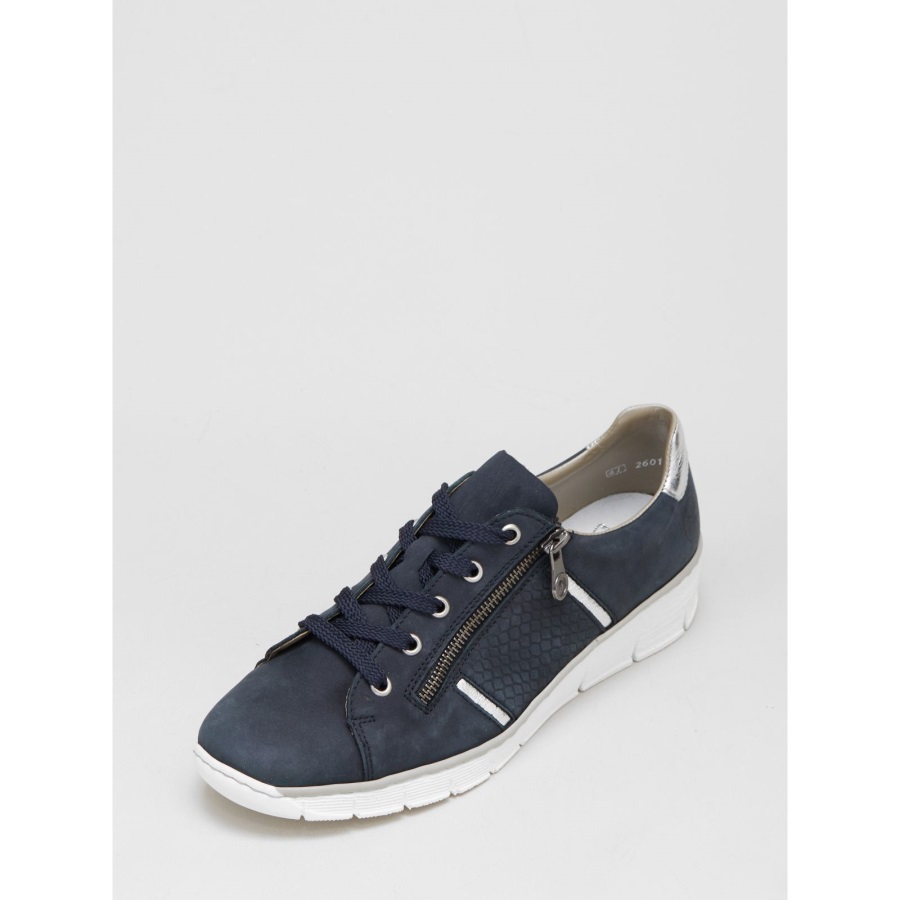 Taupe Rieker Wedge Trainer Sivussa Vetoketju