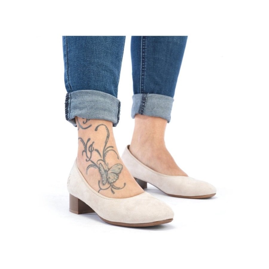 Rieker 49260 Naisten Slip-on Kengät Beige