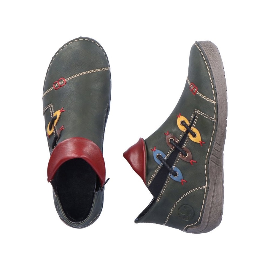 Rieker 72581-54 Naisten Vihreät Nilkkurit Vihreät