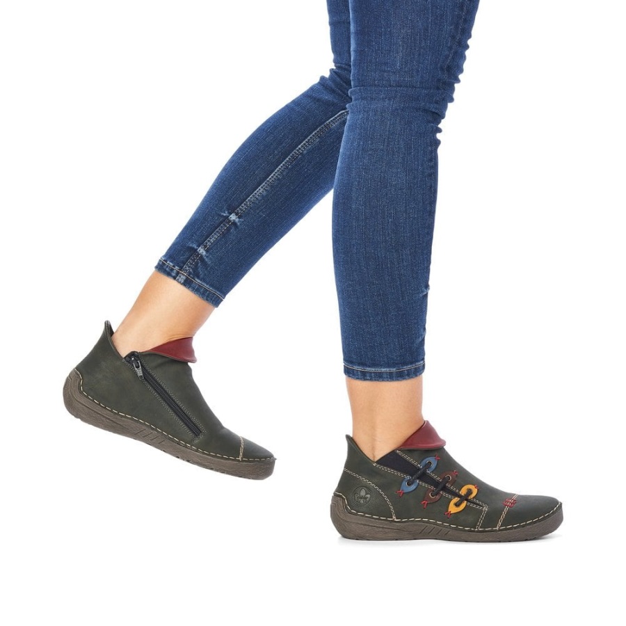 Rieker 72581-54 Naisten Vihreät Nilkkurit Vihreät