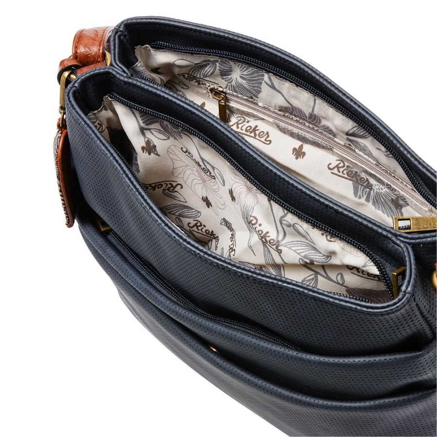 Rieker H1005-14 Naisten Sininen Vetoketjullinen Käsilaukku Sininen