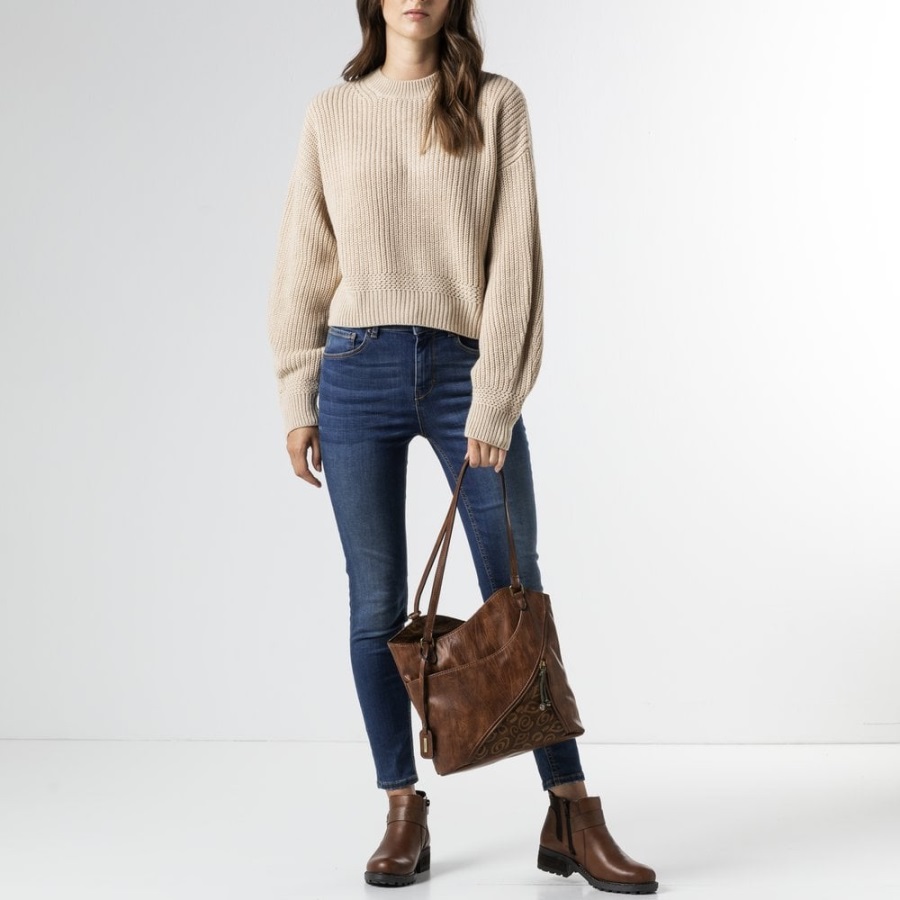 Rieker H1025-22 Naisten Ruskea Vetoketjullinen Käsilaukku Ruskea