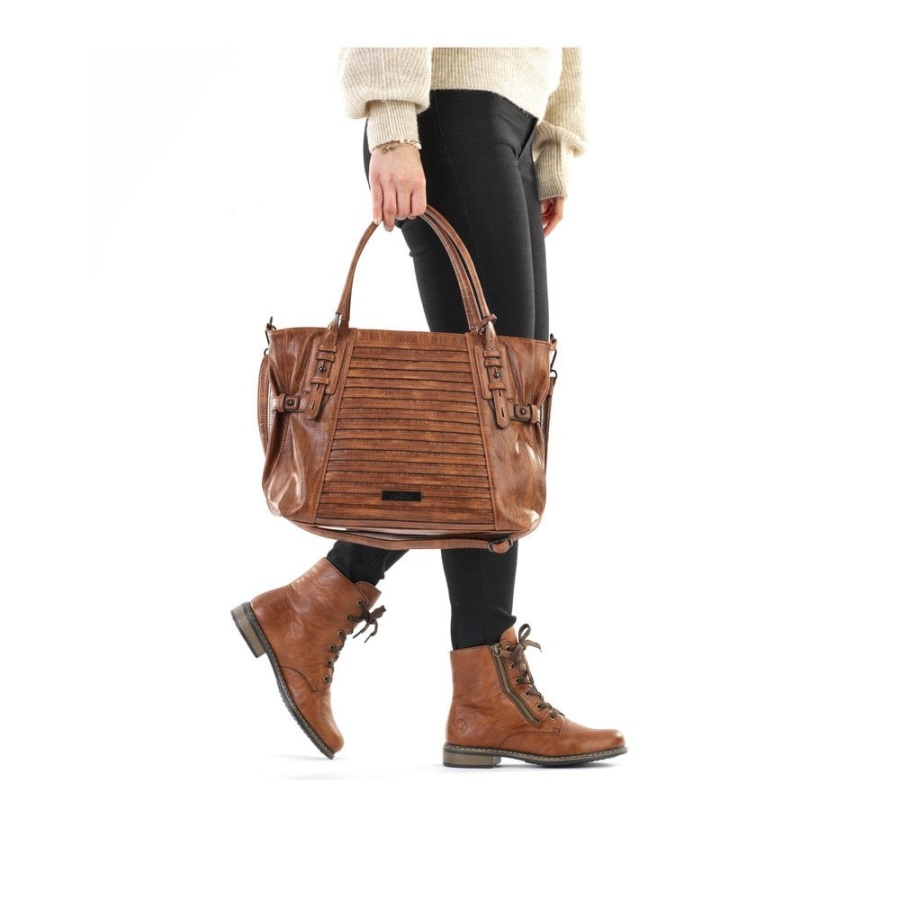 Rieker H1083-22 Naisten Ruskea Vetoketjullinen Käsilaukku Ruskea