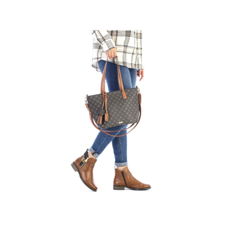 Rieker H1305-00 Naisten Musta Vetoketjullinen Laukku Musta