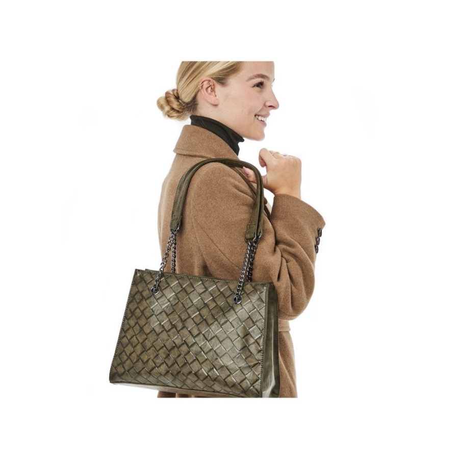 Rieker H1336-54 Naisten Vihreä Vetoketjullinen Käsilaukku Vihreä