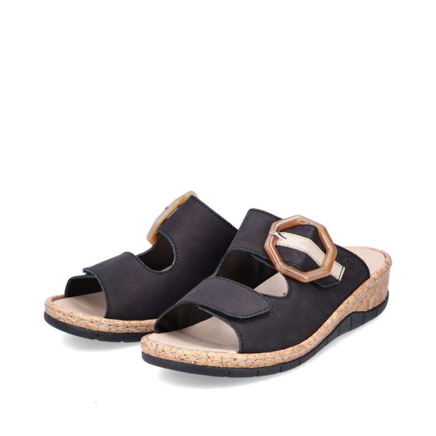 Rieker V7150 Naisten Sandaalit Mustat