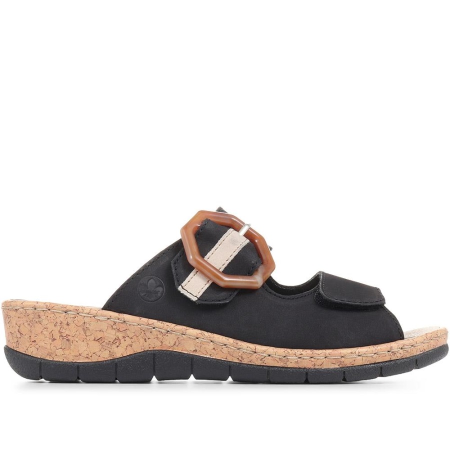 Rieker Säädettävät Muuli Sandaalit Mustat