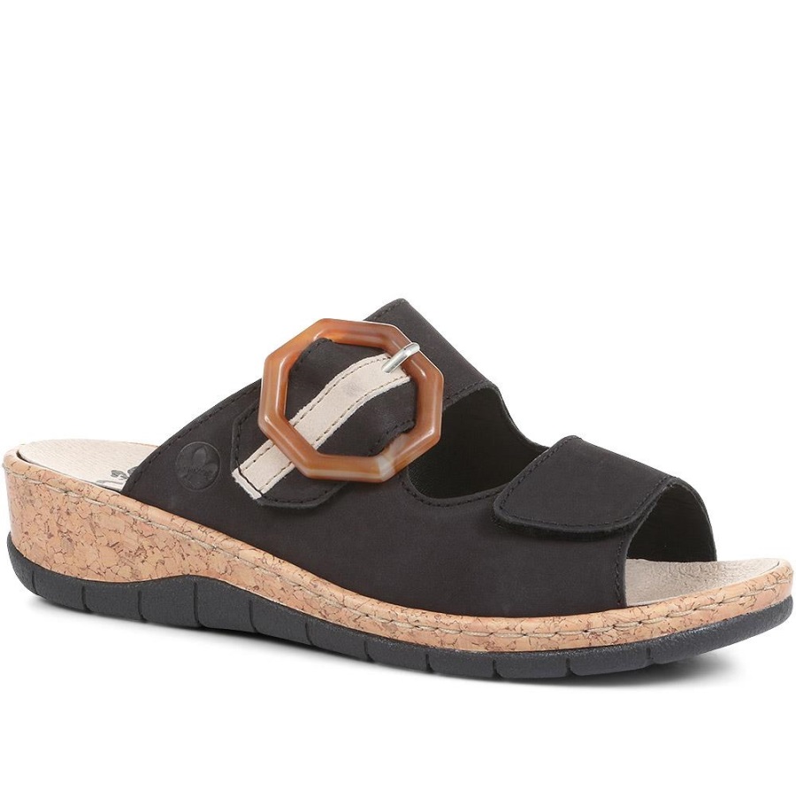 Rieker Säädettävät Muuli Sandaalit Mustat