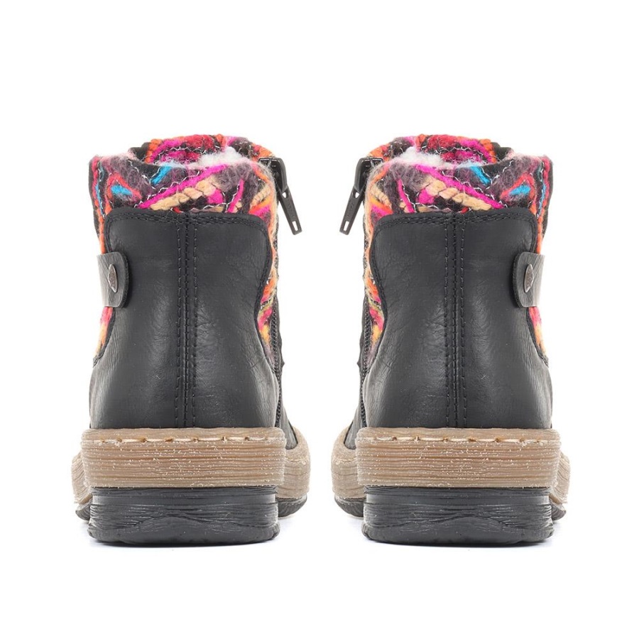 Rieker Mustat Kontrastiset Nilkkurit