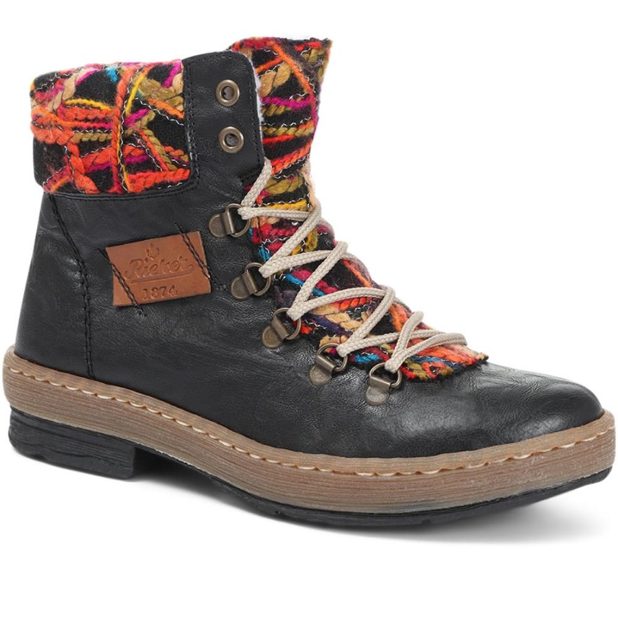 Rieker Suomi Nauhalliset Nilkkurit Mustat