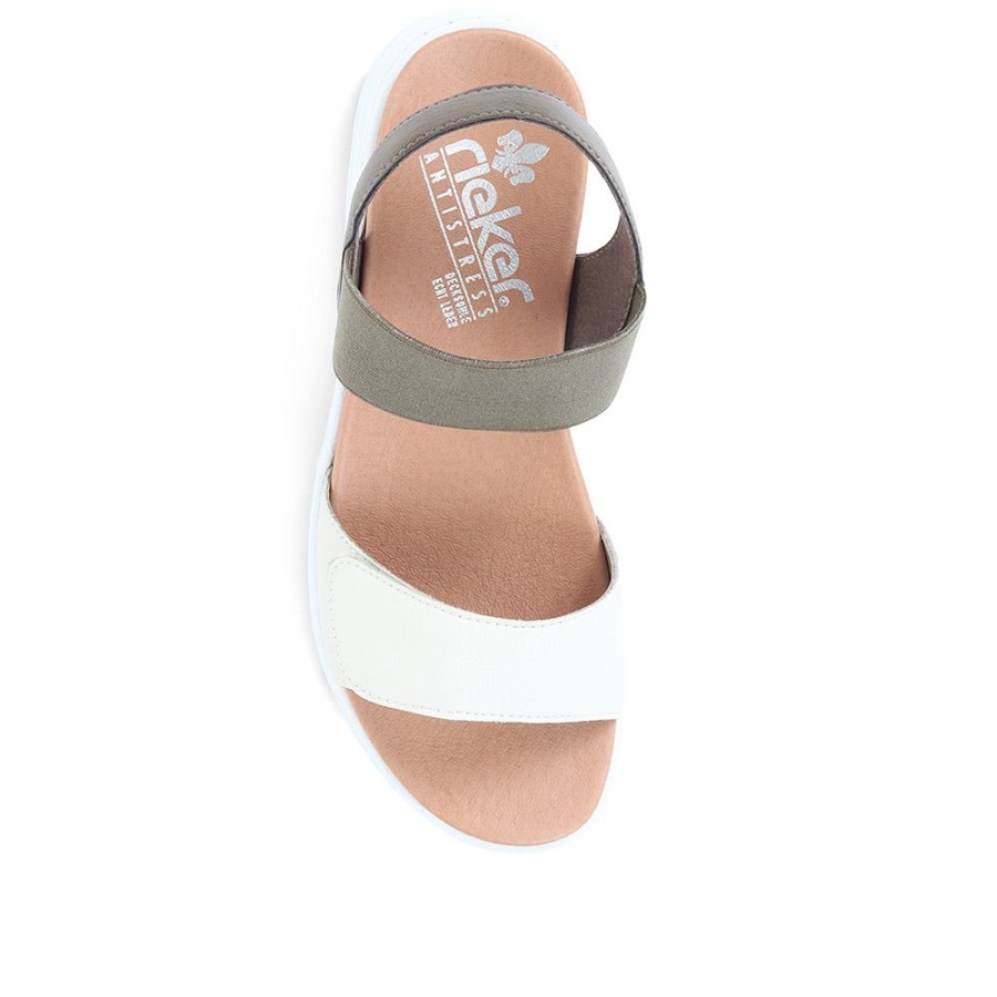 Rieker Luonnonvalkoiset Säädettävät Sandaalit