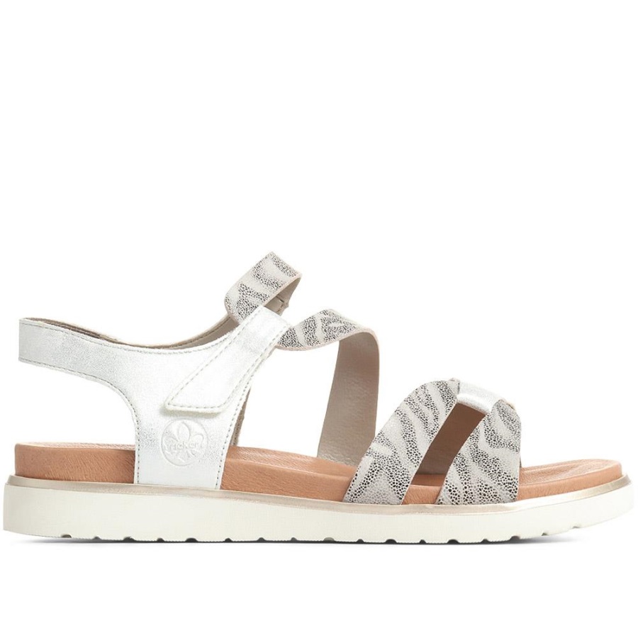 Rieker Strappy Flat Sandaalit Valkoinen Multi