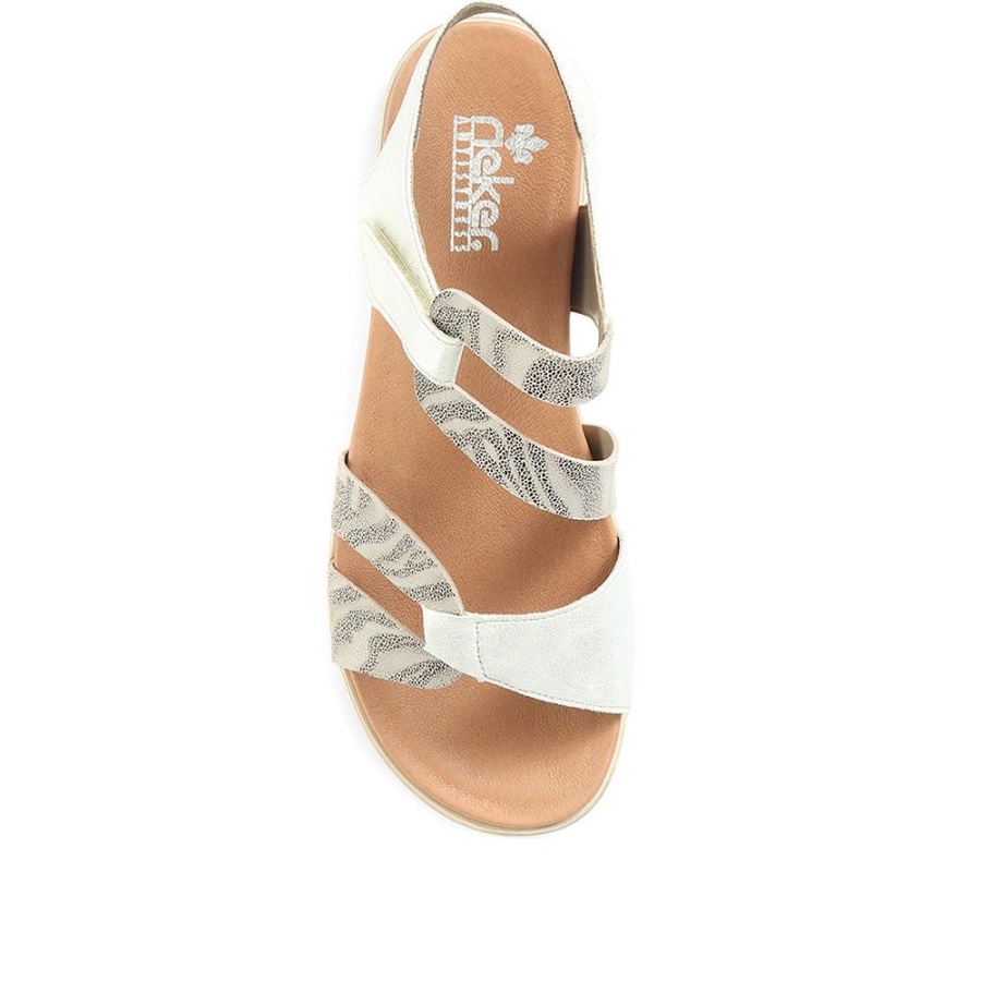 Rieker Strappy Flat Sandaalit Valkoinen Multi